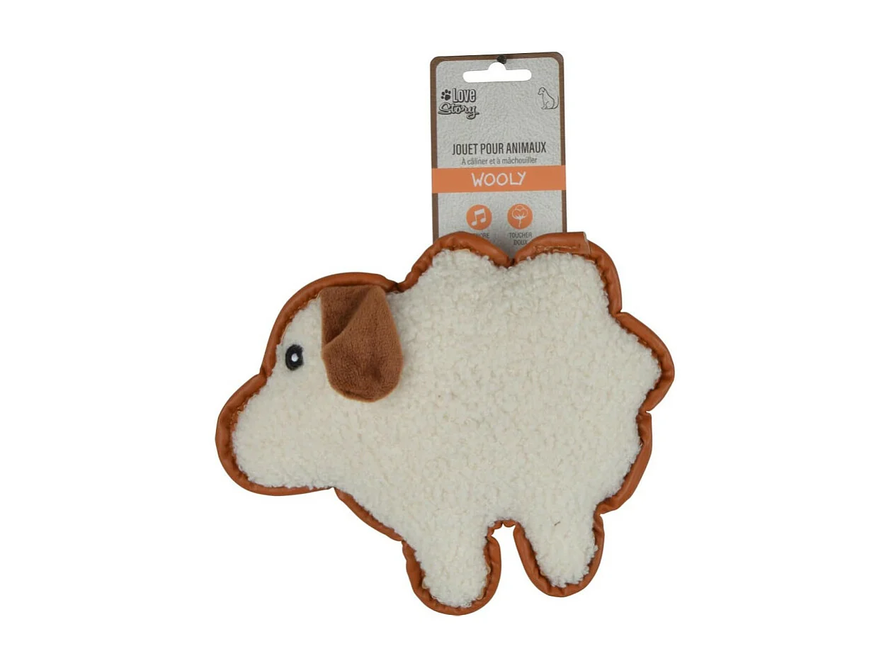Jouet Peluche Mouton pour Chien "Wooly" 24cm Écru