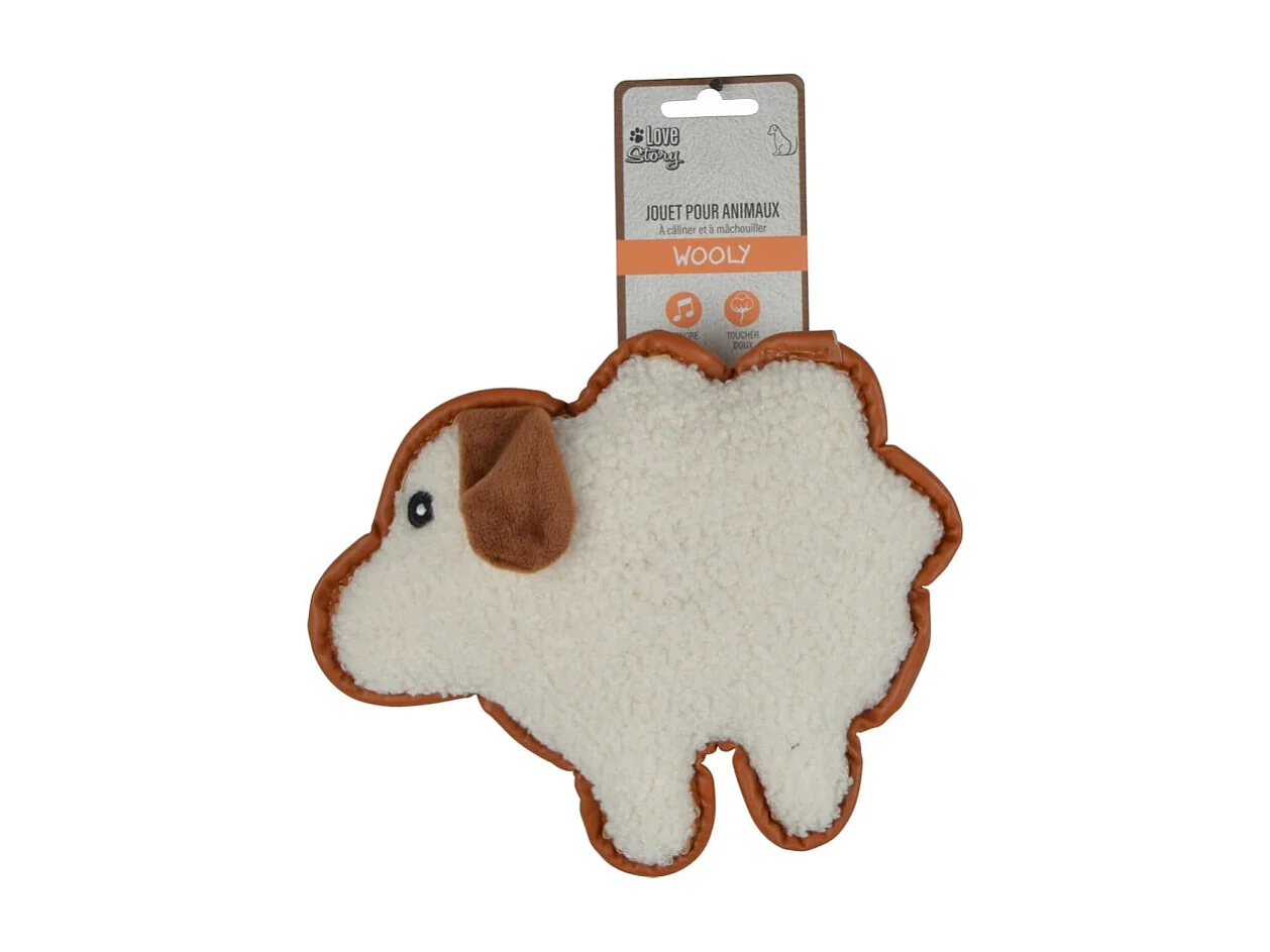 Jouet Peluche Mouton pour Chien "Wooly" 24cm Écru
