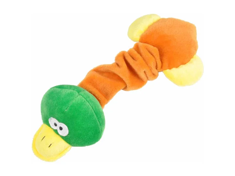Peluche pour Chien "Oiseau" 30cm Vert & Orange