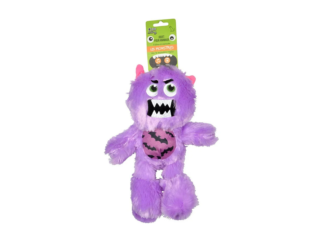 Jouet pour Chien "Léo le Monstre" 31cm Violet