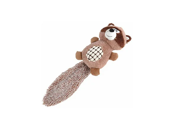 Peluche pour Chien "Raton Laveur" 40cm Marron
