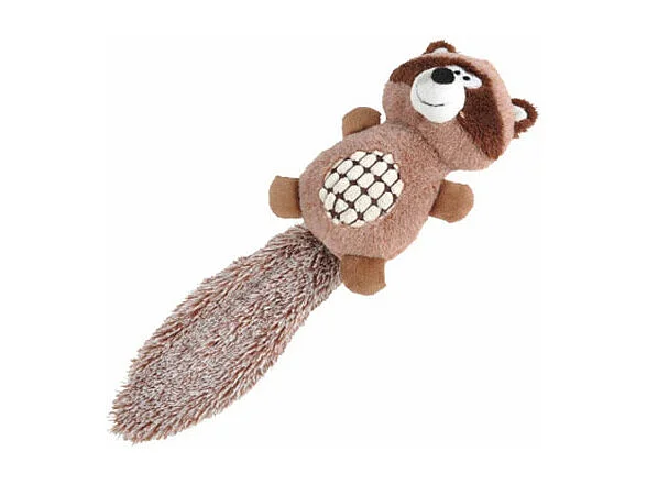 Peluche pour Chien "Raton Laveur" 40cm Marron