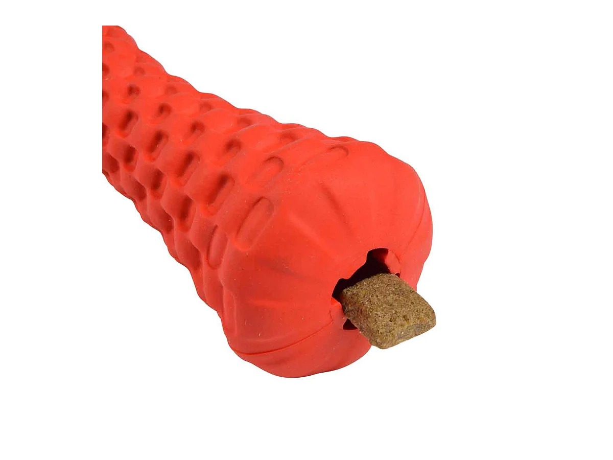 Jouet pour Chien Distributeur "Os" 15cm Rouge