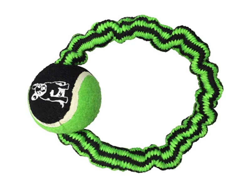 Jouet pour Chien "Corde Élastique & Balle" 9cm Vert