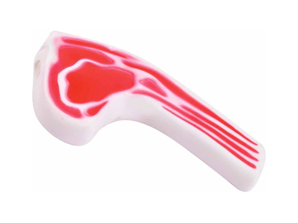 Jouet pour Chien "Côtelette" 13cm Rouge