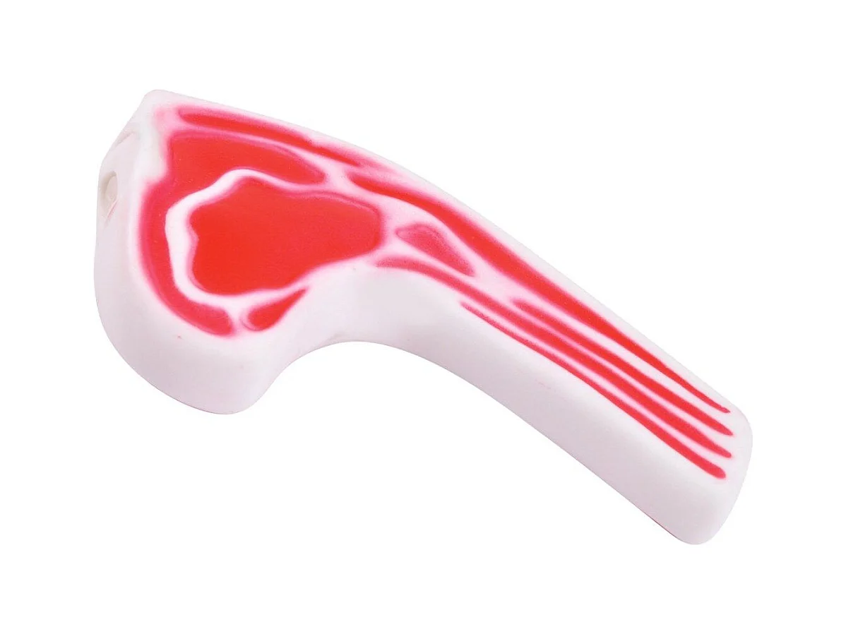 Jouet pour Chien "Côtelette" 13cm Rouge