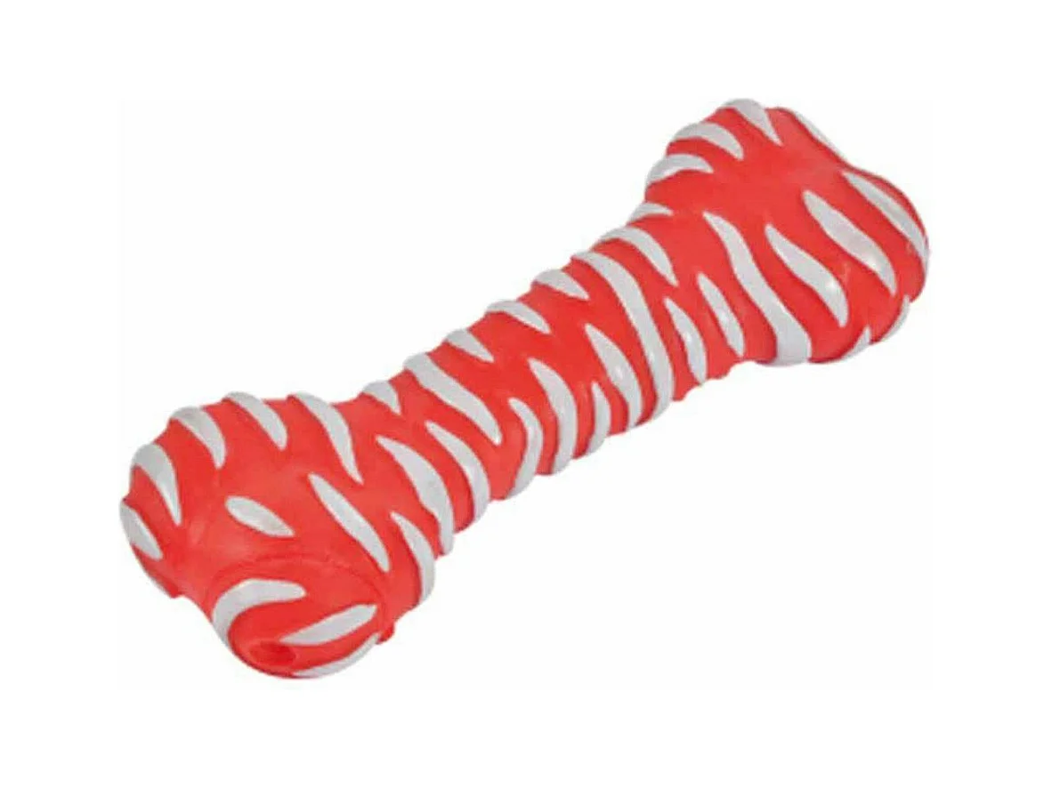 Jouet pour Chien "Forme Os" 18cm Rouge