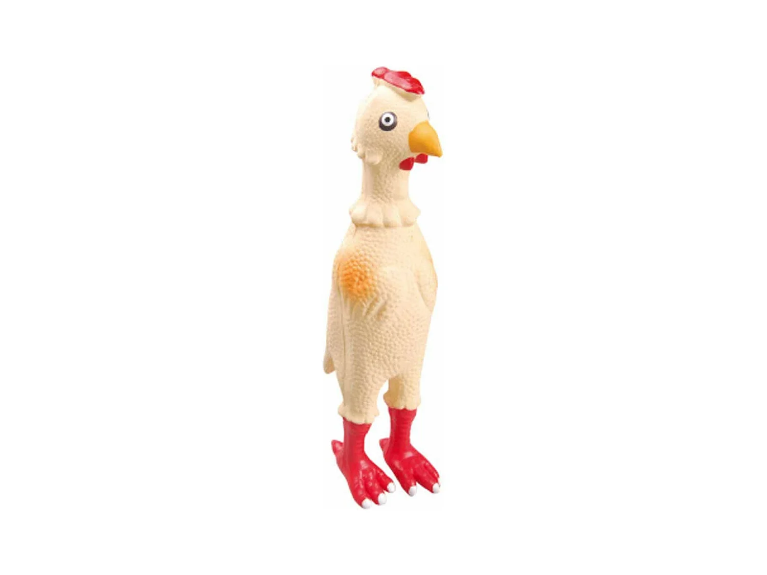 Jouet pour Chien "Poulet" 23cm Écru & Rouge