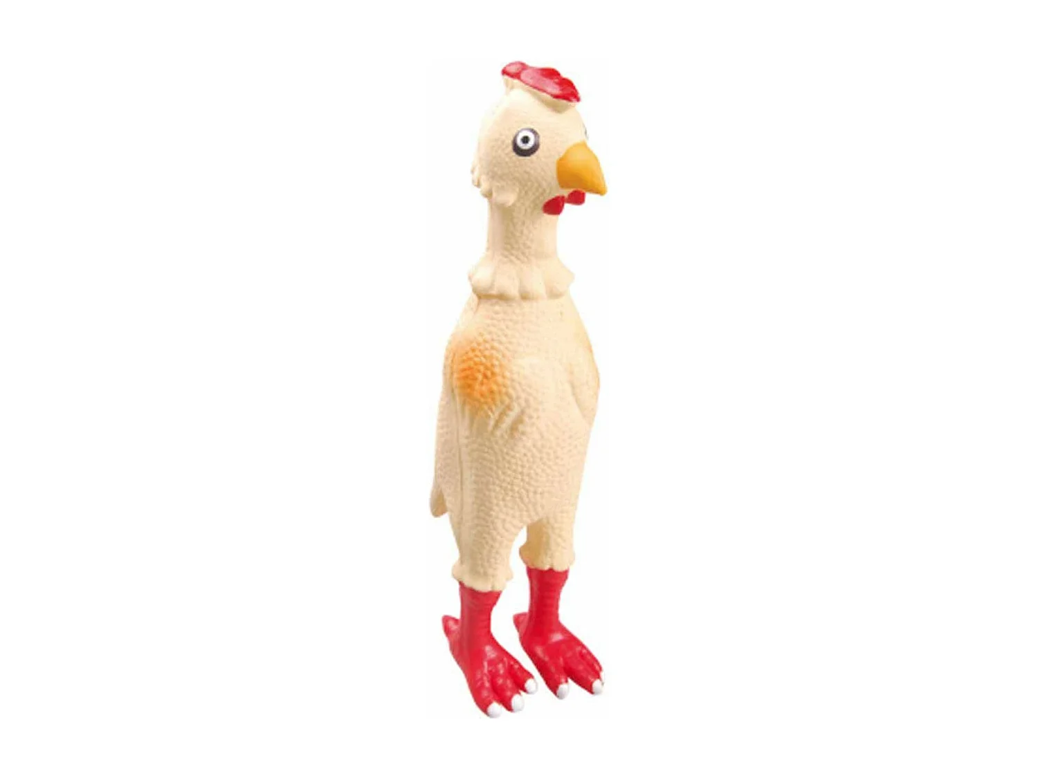 Jouet pour Chien "Poulet" 23cm Écru & Rouge