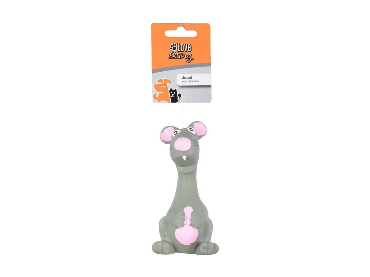 Jouet pour Chien "Souris" 14cm Gris