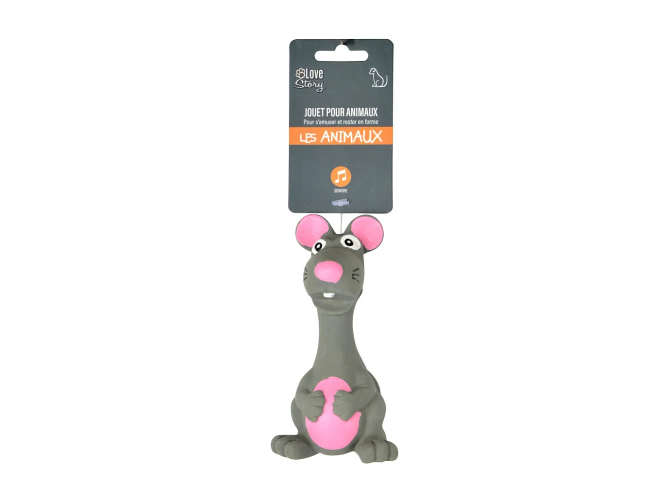 Jouet pour Chien "Souris" 14cm Gris