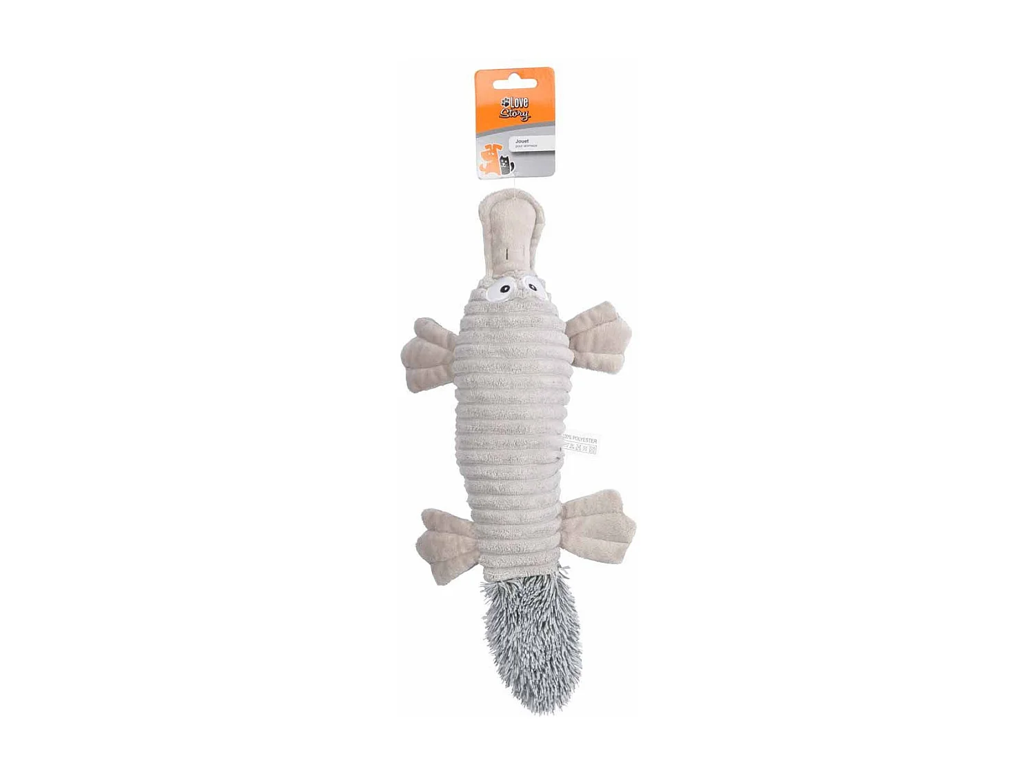 Peluche pour Chien "Ornithorynque" 38cm Gris