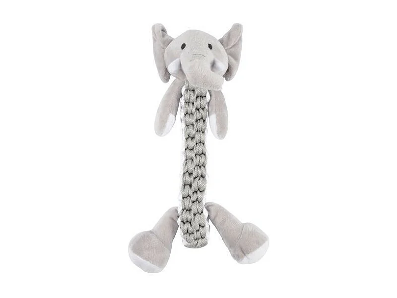 Peluche pour Chien "Éléphant" 34cm Gris
