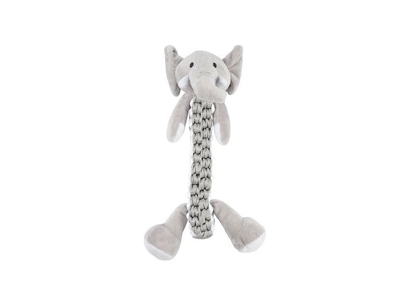 Peluche pour Chien "Éléphant" 34cm Gris