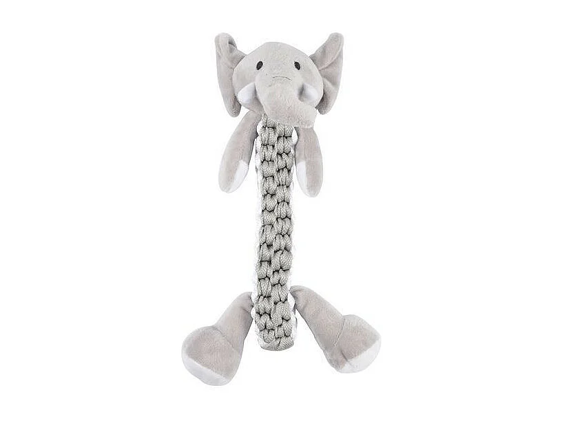 Peluche pour Chien "Éléphant" 34cm Gris
