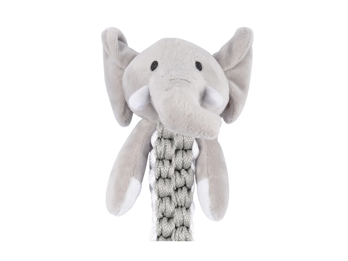 Peluche pour Chien "Éléphant" 34cm Gris