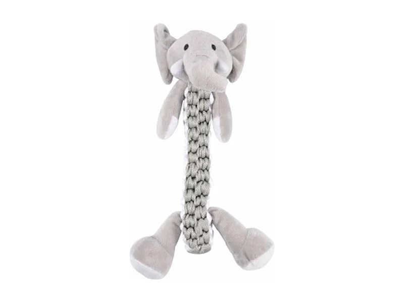 Peluche pour Chien "Éléphant" 34cm Gris