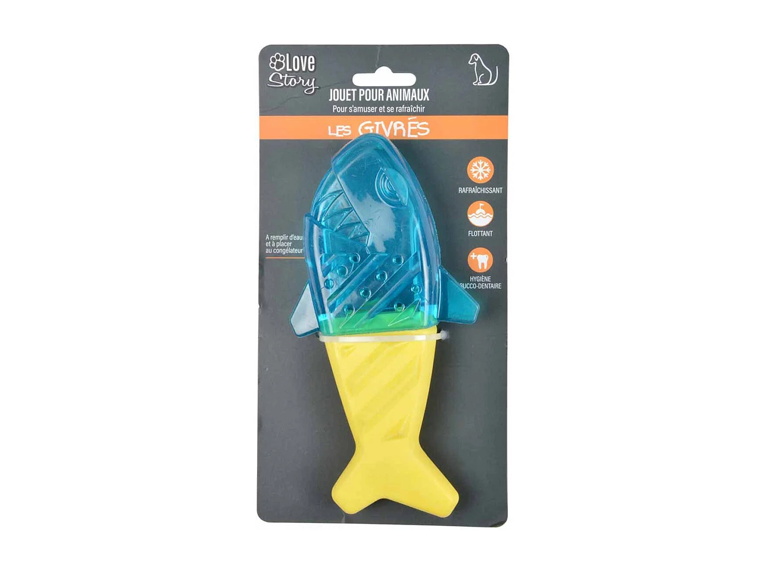 Jouet pour Chien Givré "Requin" 18cm Bleu & Jaune