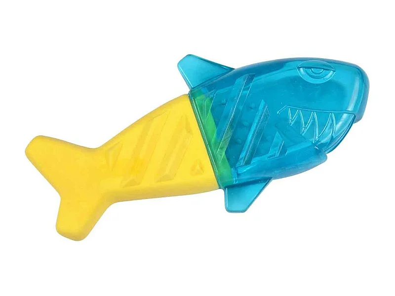 Jouet pour Chien Givré "Requin" 18cm Bleu & Jaune