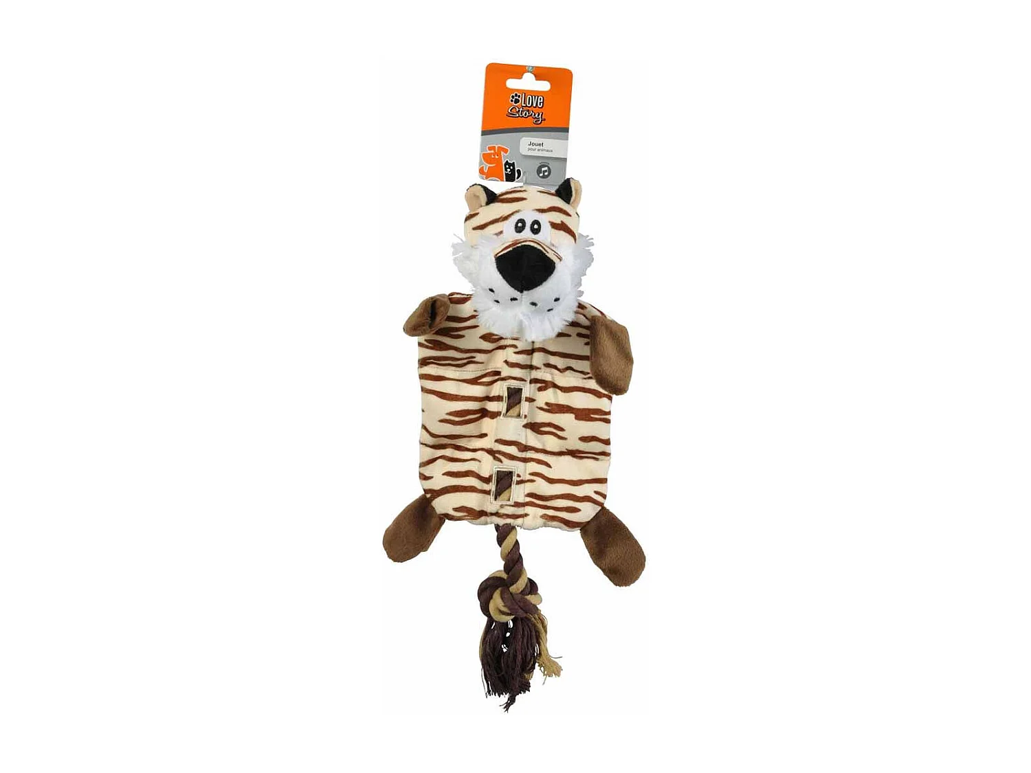 Peluche pour Chien "Tigre" 37cm Marron