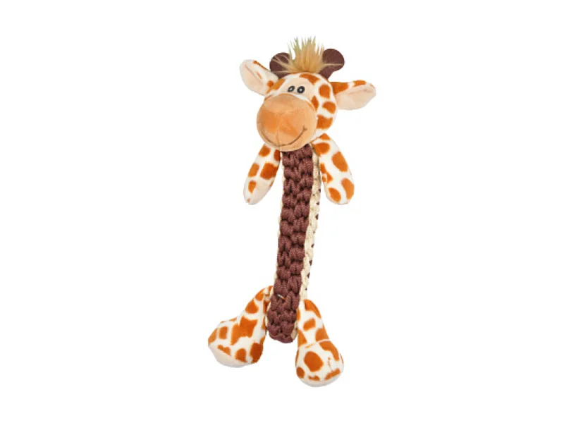 Peluche pour Chien "Girafe" 34cm Marron