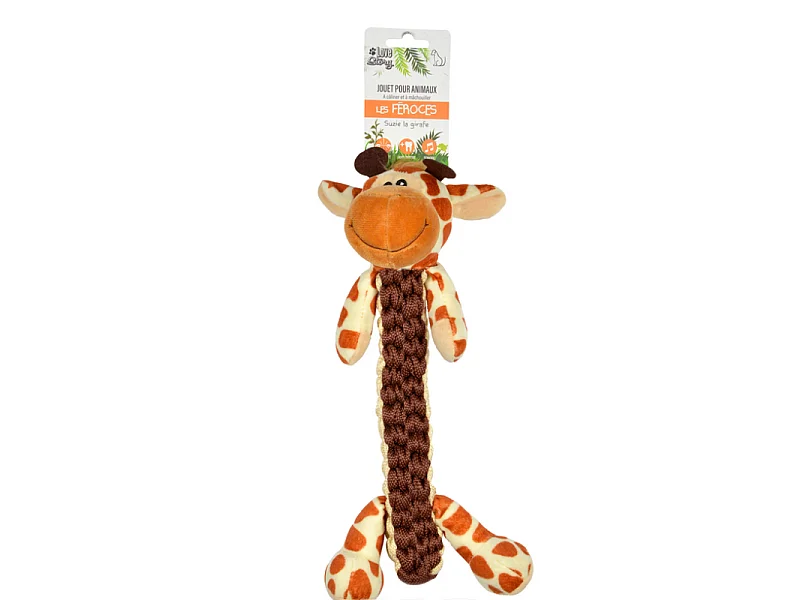 Peluche pour Chien "Girafe" 34cm Marron