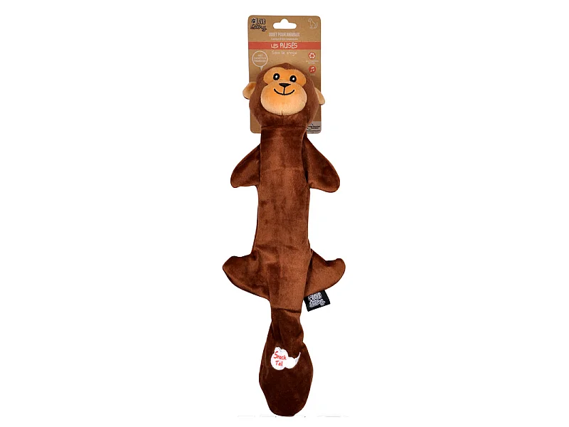Peluche pour Chien "Singe" 45cm Marron