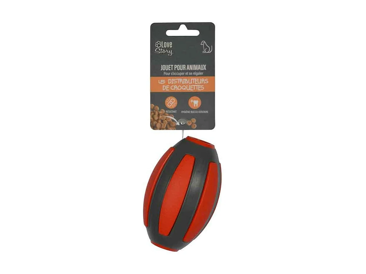 Jouet pour Chien Distributeur "Ovale" 10cm Rouge