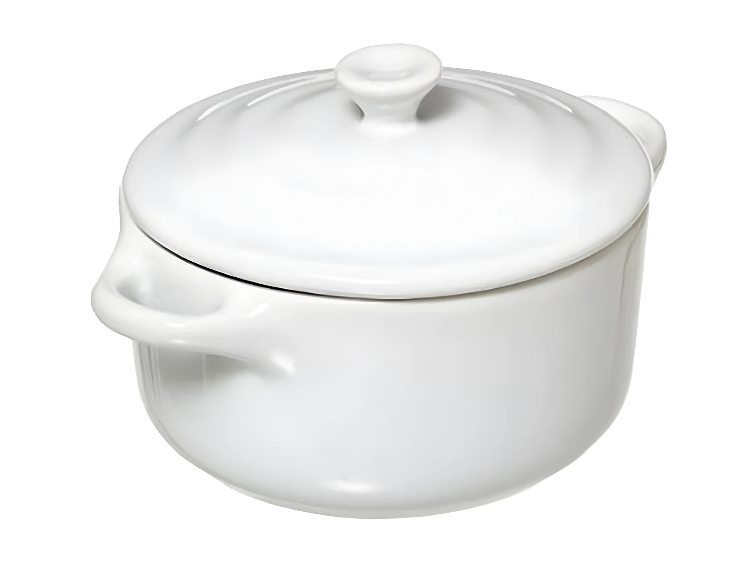 Cocotte & Soucoupe "Bambou" 13cm Blanc