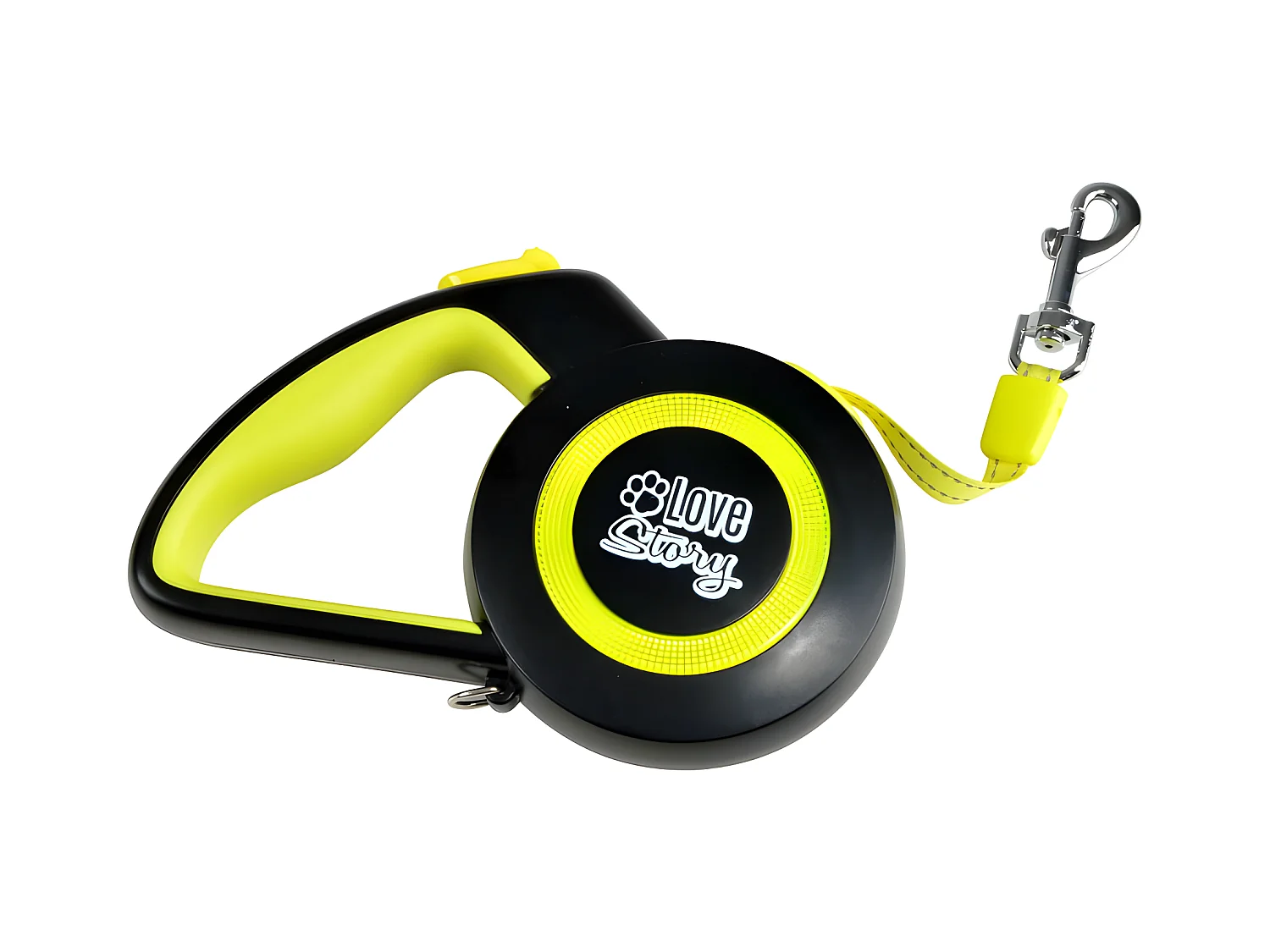 Laisse Rétractable Chien "Réfléchissant" 17cm Jaune