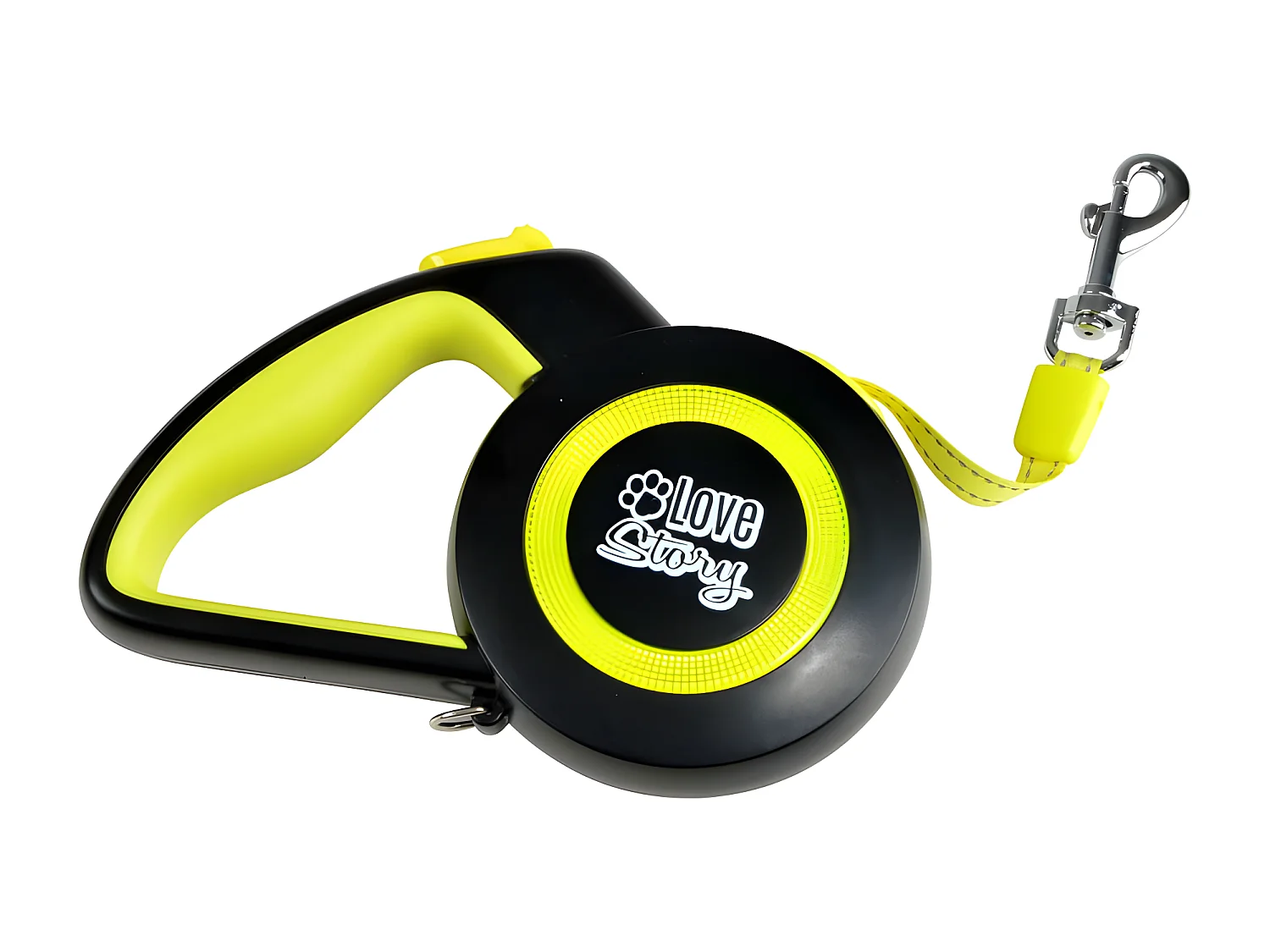 Laisse Rétractable Chien "Réfléchissant" 17cm Jaune