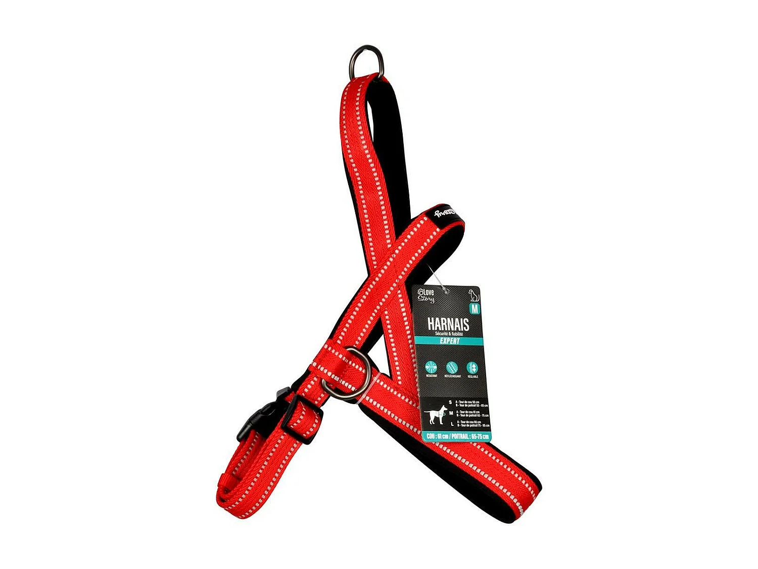 Harnais Norvégien "Expert Réglable" 75cm Rouge