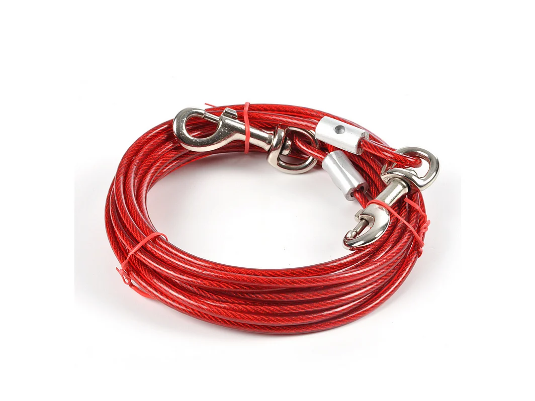 Laisse d'Attache pour Chien "Ultra Résistante" 6m Rouge