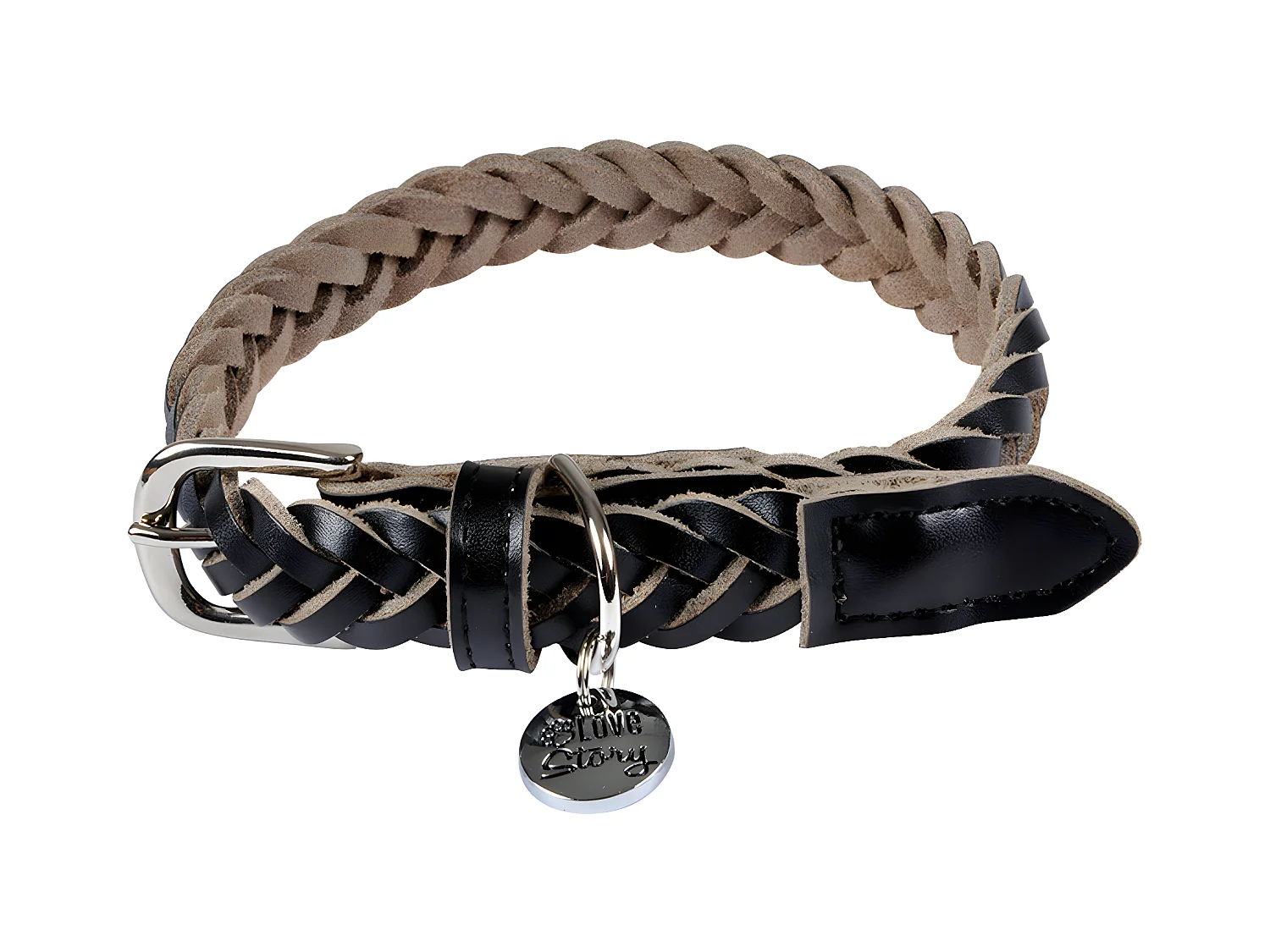 Collier pour Chien Réglable "Tressé" 30-45cm Noir