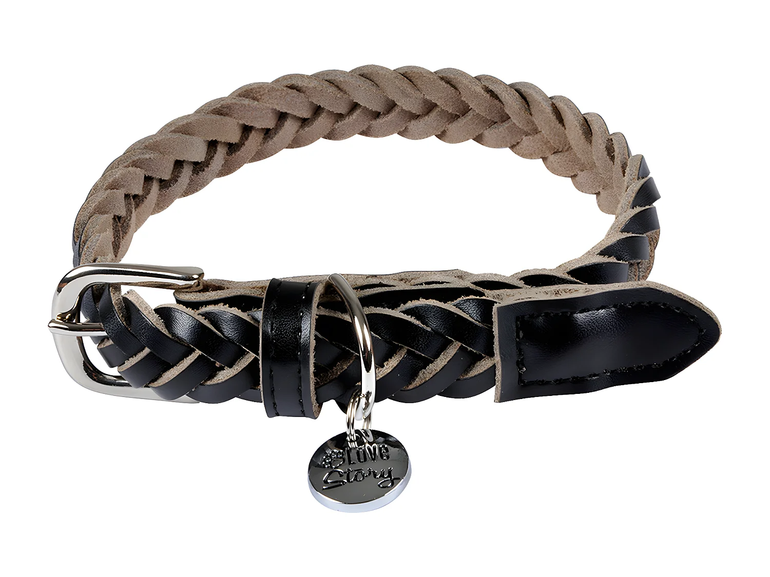 Collier pour Chien Réglable "Tressé" 30-45cm Noir