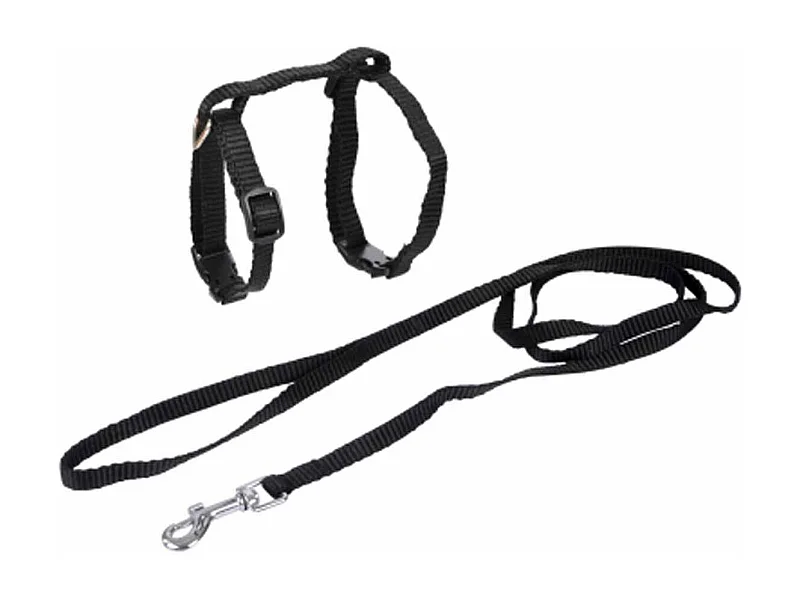 Harnais & Laisse pour Chat "Kit" 120cm Noir