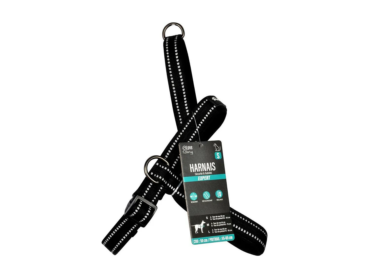 Harnais Norvégien "Expert Réglable" 65cm Noir