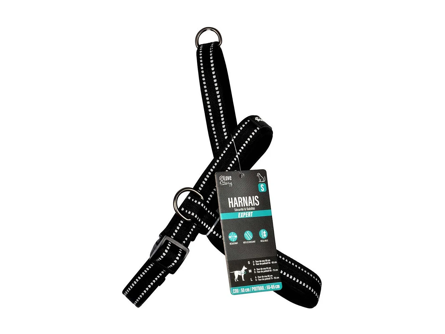 Harnais Norvégien "Expert Réglable" 65cm Noir