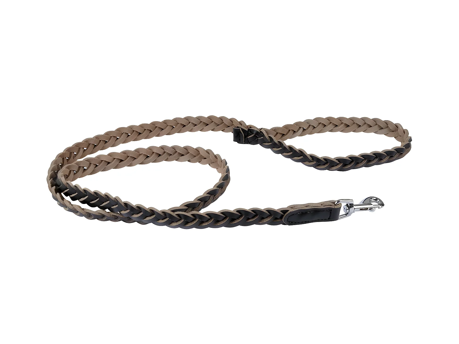 Laisse pour Chien en Cuir "Tressé" 120cm Noir