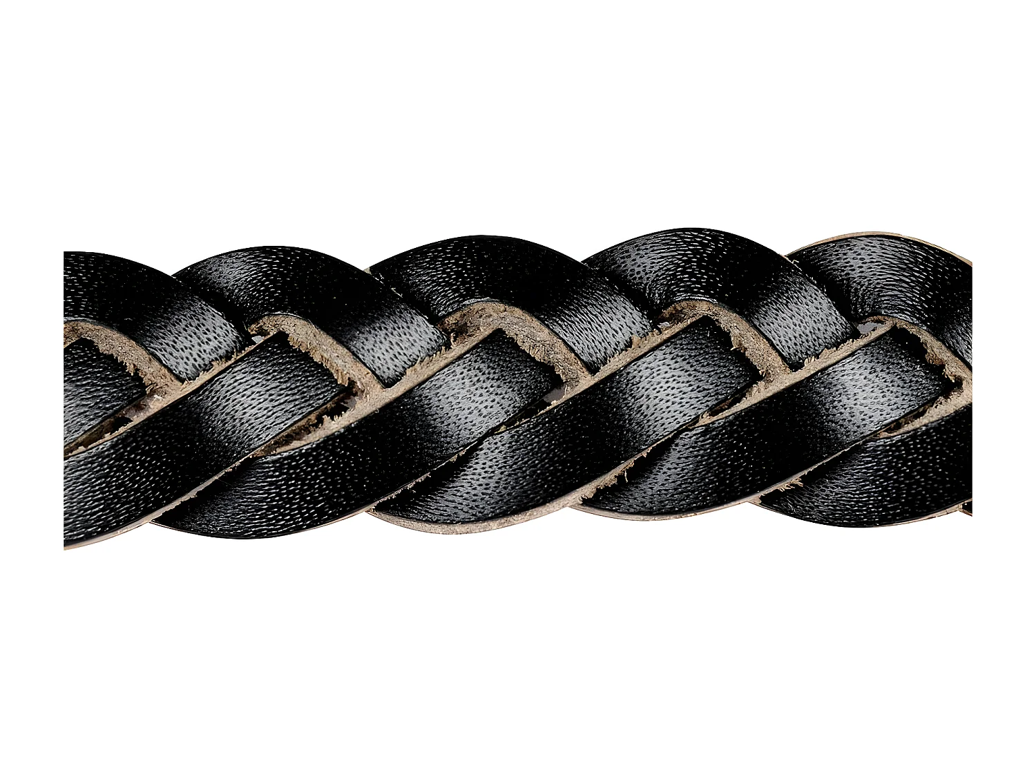 Laisse pour Chien en Cuir "Tressé" 120cm Noir