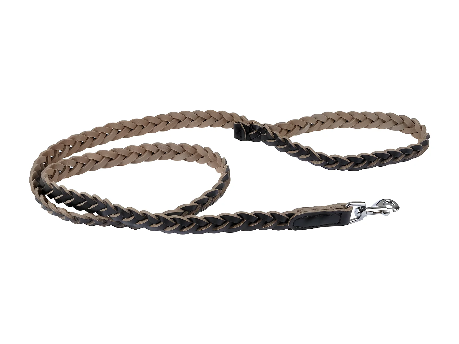 Laisse pour Chien en Cuir "Tressé" 120cm Noir