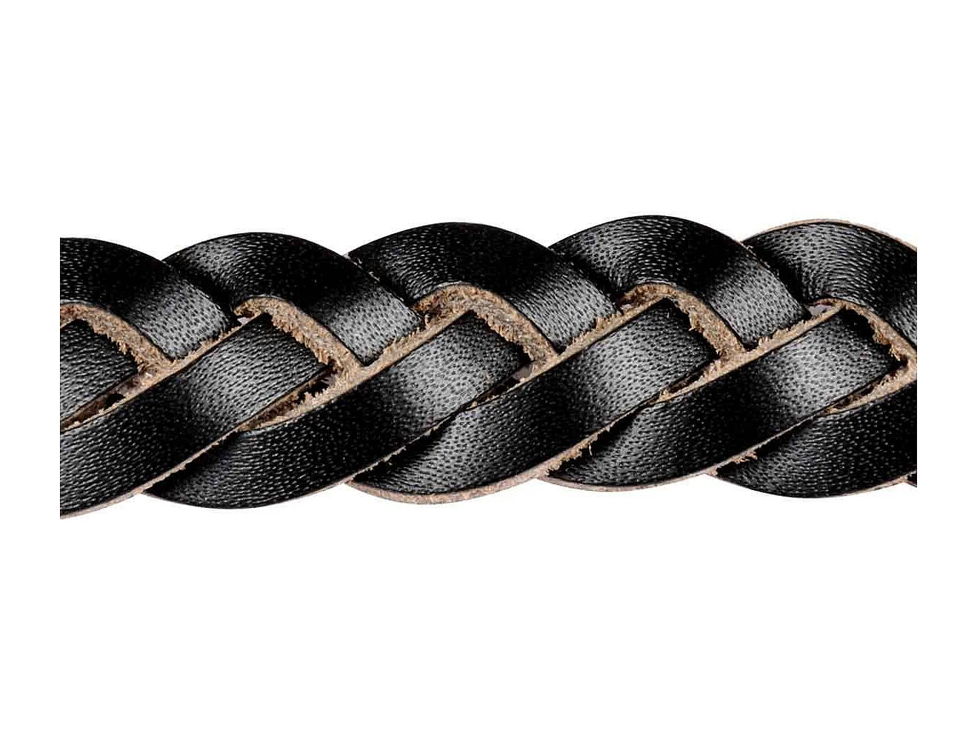 Laisse pour Chien en Cuir "Tressé" 120cm Noir