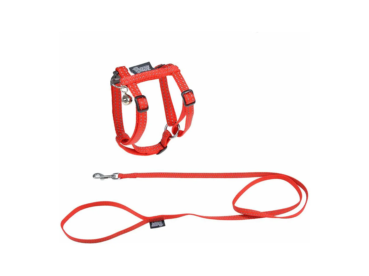 Harnais & Laisse pour Chat "Réfléchissant" 120cm Rouge