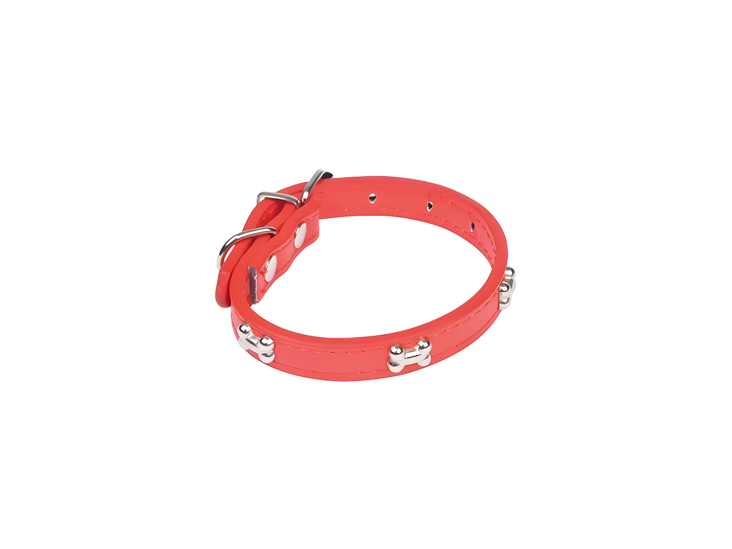 Collier Fantaisie pour Chien "Os" 30cm Rouge