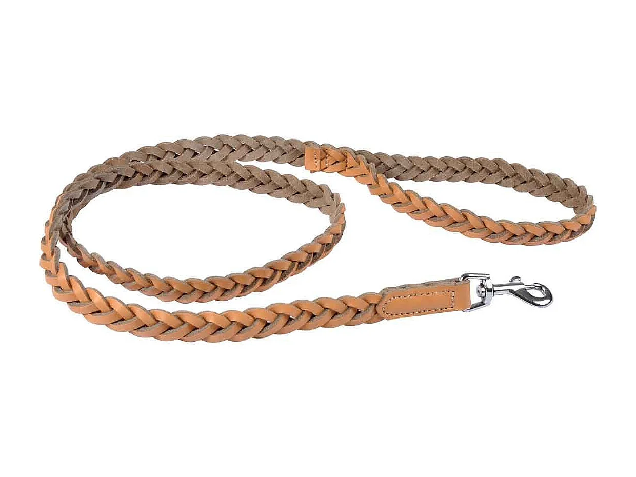 Laisse pour Chien en Cuir "Tressé" 120cm Naturel