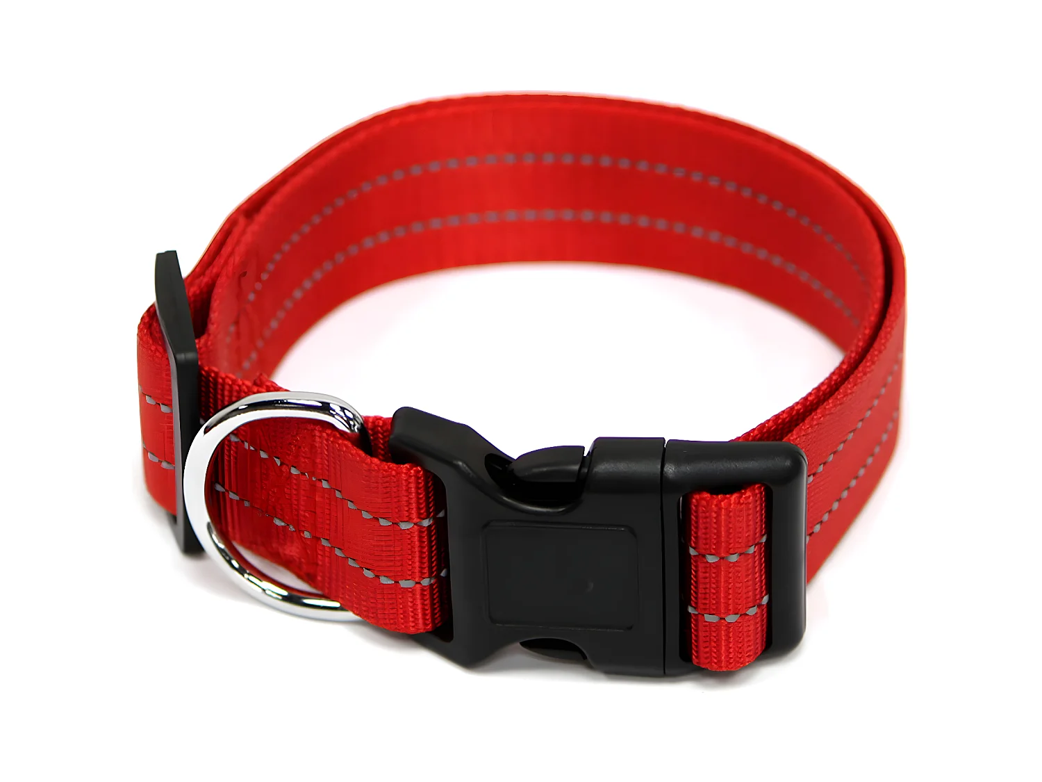 Collier Réglable "Coutures Réfléchissantes" 70cm Rouge