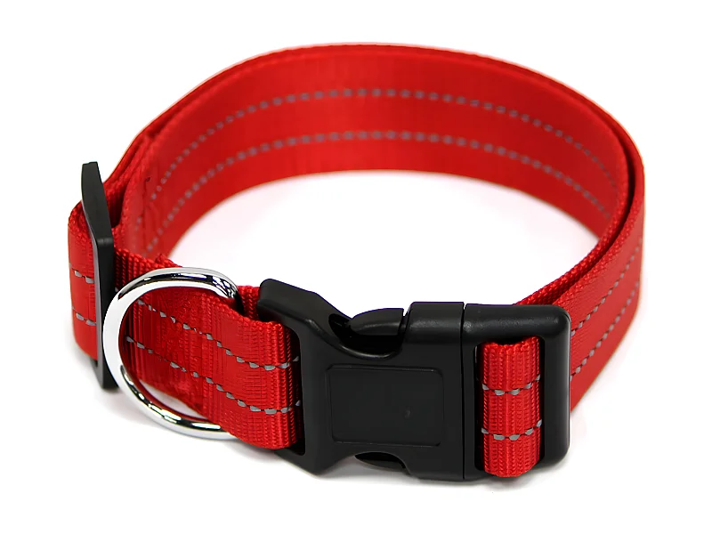 Collier Réglable "Coutures Réfléchissantes" 70cm Rouge