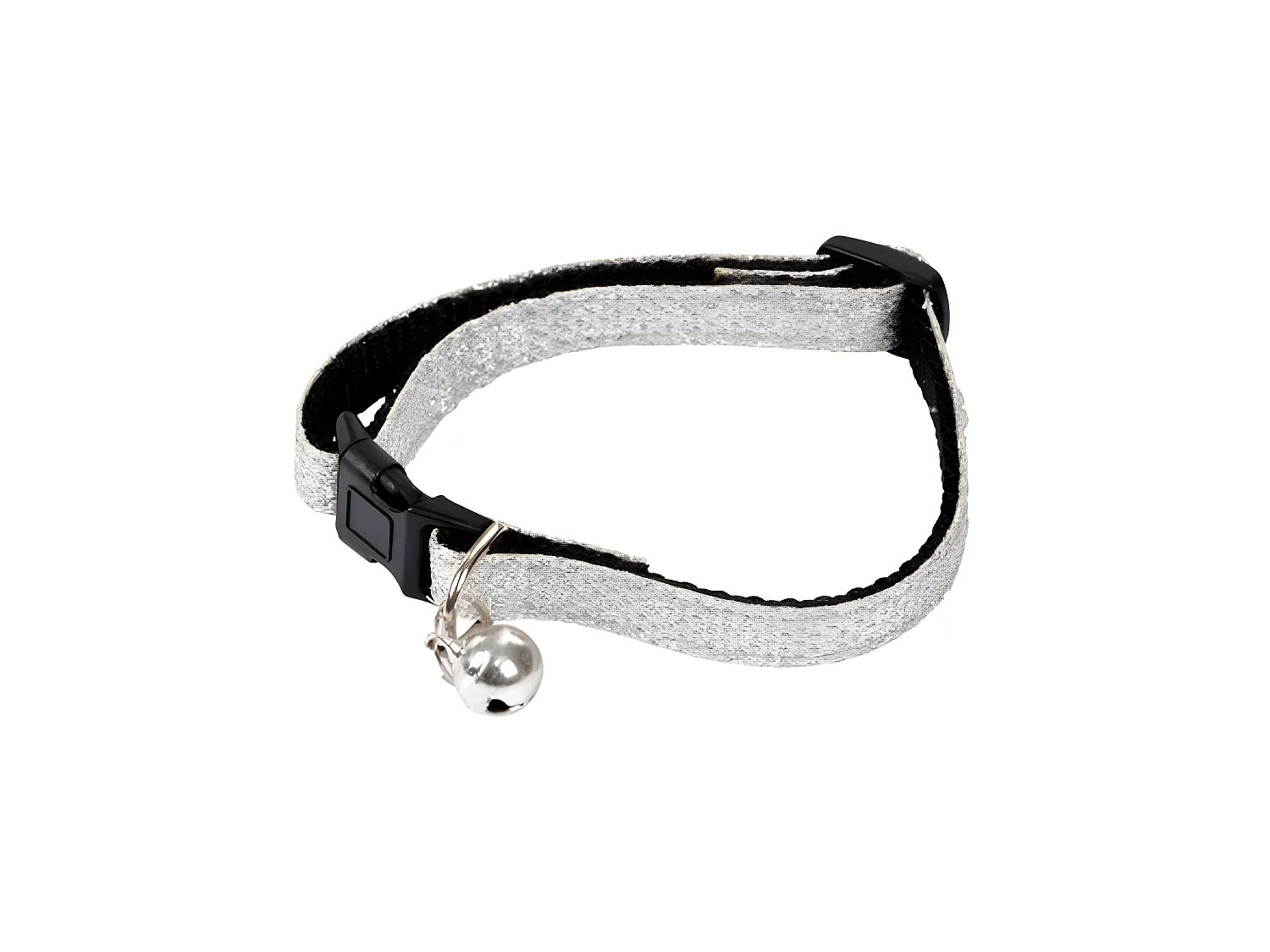 Collier pour Chat avec Grelot "Glitter" 30cm Argent