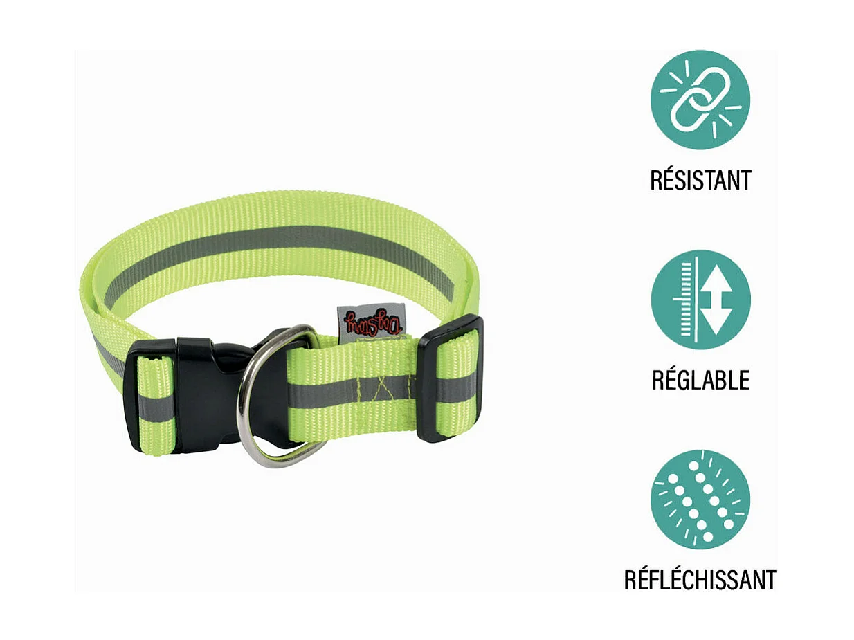 Collier Pour Chien "Bande Réfléchissante" 70cm Jaune