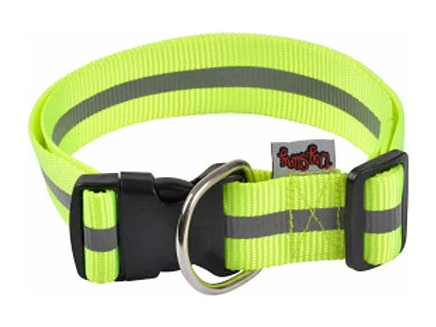 Collier Réglable Chien Réfléchissant "Essentiel" 50-70cm Jaune